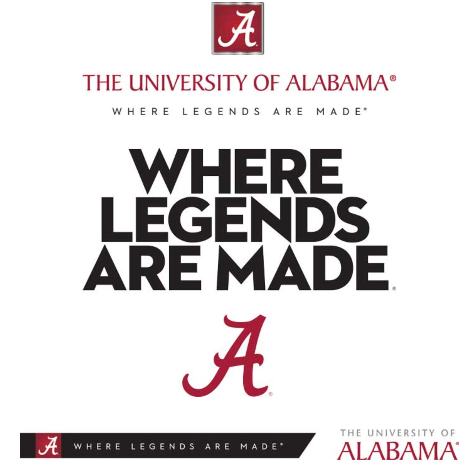 different versions of the where legends are made brand mark