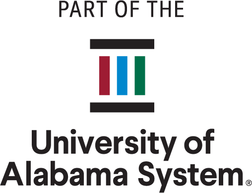 University of Alabama System Vertical logo. 'Part of the University System'